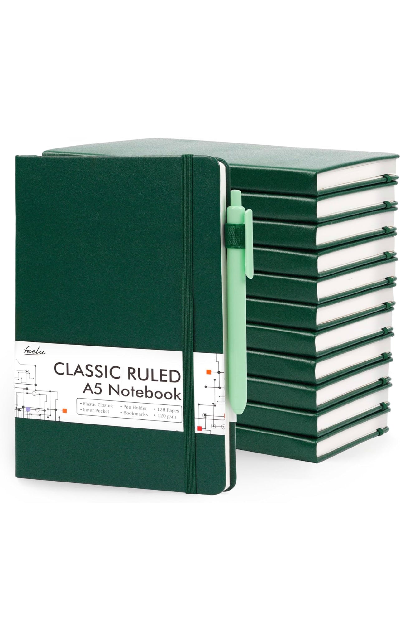Design Personalized Faux Leather Hardcover Journal-Emerald